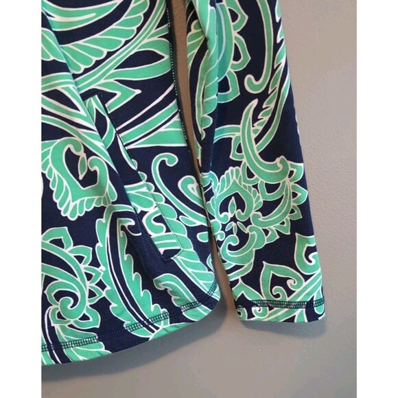 T by Talbots Size XS Pullover Half Quarter Zip Paisley Pullover Womens Green - Picture 4 of 6